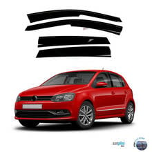 For Volkswagen Polo 6R 6C Mk5 2009 2010 2011 2012 2013 2014 2015 2016 2017 Side Windows Rain Wind Deflectors guard Bright Black 2024 - buy cheap