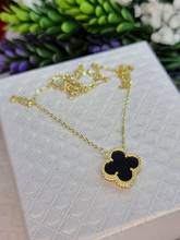 Silver necklace with 925 clover with black onyx 2024 - buy cheap