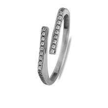 Fabor Jewellery AG Sterling Silver Ring Resizable Cubic Zirconia Pave Setting Minimalistic Stackable Engagement Women Ring 2024 - buy cheap