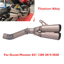 Titanium Alloy Motorcycle Exhaust System Muffler Escape Tip for Ducati Monster 821 1200 2019 2020 2024 - buy cheap