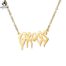 Oly2u Hip Hop Gross Pendant Necklace for Women Men Gothic Punk Girls Street Harajuku Necklaces Old English Letter Accessories 2024 - buy cheap
