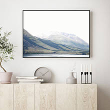 Imagem decorativa de parede para sala de estar, pôster de tela para fotografia de paisagem da montanha e nova zelândia, decoração de arte para parede 2024 - compre barato