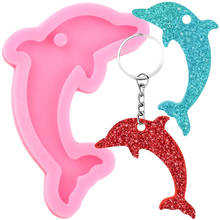 Shiny Glossy Dolphin Keychain Silicone Mold Necklace Jewelry Epoxy Resin Molds DIY Craft Charms Pendant Polymer Clay Mould 2024 - buy cheap