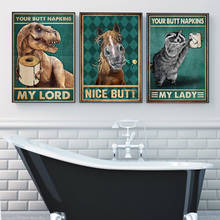 Pósteres e impresiones divertidos de "Your Butt", servilletas "My Lord Toilet, animales bonitos, arte de pared Vintage, pintura en lienzo, decoración de baño 2024 - compra barato