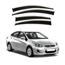 For Hyundai Accent Blue 2011 2012 2013 2014 2015 2016 2017 Side Windows Chromium-Plated Rain Wind Deflectors Guard bright Black 2024 - buy cheap