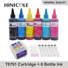 Hinbonito t0791-t0796 xl cartuchos de tinta para impressora + 600ml kits de recarga de tinta para epson craft 1430 px650 660 660 + 700w 710w 2024 - compre barato