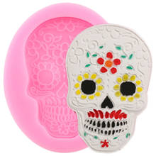 Halloween Skull Silicone Mold Fondant Mould DIY Cake Decorating Tools Cookie Baking Molds Resin Clay Chocolate Gumpaste Moulds 2024 - buy cheap