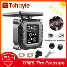 Solar TPMS Motorcycle Tire Pressure Monitoring System Temperature Alarm Wireless Tpms Tyre Pressure Sensors With External Sensor 2024 - купить недорого