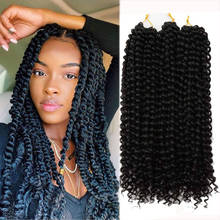 Extensão de cabelo por torção de paixão, crochê sintético ondulado por onda de água, cabelo de trança 2024 - compre barato
