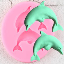Moldes de silicone 3d para golfinhos, molde de silicone para decoração de bolos, sabão, resina, argila, utensílios de confeitaria para chocolate 2024 - compre barato