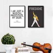 Фредди Меркьюри постер Queen, цитата, печать, музыка, настенное искусство, холст, живопись, черно-белые настенные картины, домашнее украшение 2024 - купить недорого