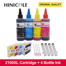 HINICOLE PGI-2100 Refillable Ink Cartridge + 4 Bottle Dye Ink for Canon MAXIFY Ib4010 IB4110 MB5110 MB5310 MB5410 for PGI2100 2024 - buy cheap