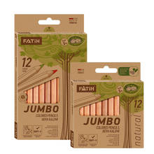 Fatih Natural Jumbo Цветные карандаши, полный, половина Размеры, 12 Цветов ручка/деревянная коробка мягкий карандаш для школы рисовать принадлежности для художественных эскизов 2024 - купить недорого