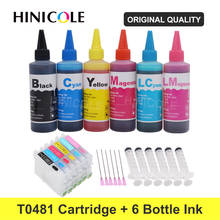 Hinicool-cartucho de tinta para impresora, Kit de recarga de botella de 600ml para Epson Stylus Photo R200, R220, R300, R300M, R320, T0481 - T0486 XL 2024 - compra barato