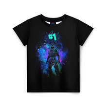 Camiseta infantil 3d máquina de perucas Raven neon 2024 - compre barato