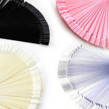 4 Color 50pcs False Nail Tips Fake Nail Art Polish Color Card Practice Display Tools Acrylic Practice Chart Palette Buckle Ring 2024 - buy cheap