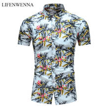 Camisa hawaiana de manga corta para hombre, camisa informal con estampado de flores, con botones, a la moda, de talla grande, novedad de verano, M-7XL 2024 - compra barato