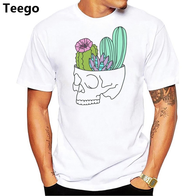 Cactus-Skull-print-Newest-tshirt-men-o-n